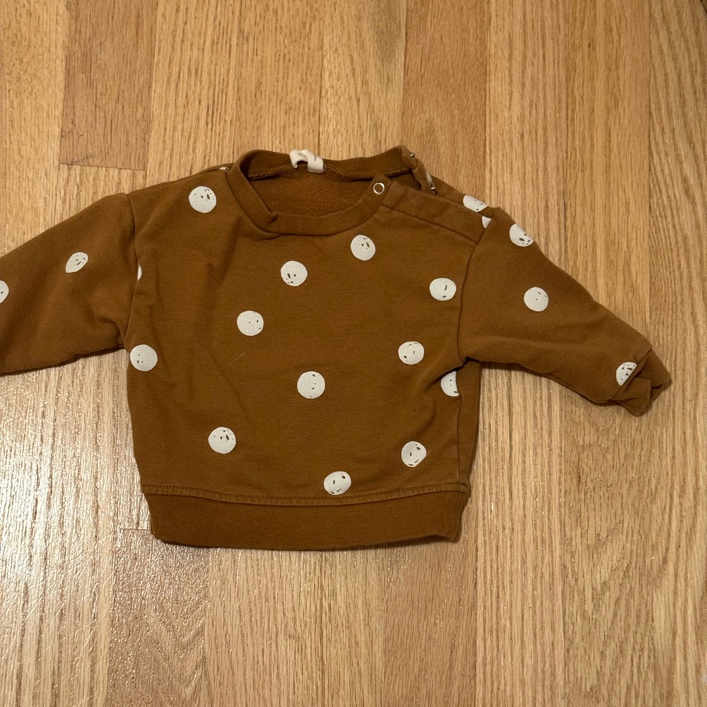 Quincy Mae Brown Polka Dot Baby Sweatshirt